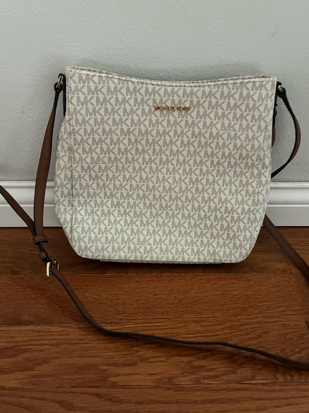 Michael Kors Saffiano  leather Crossbody with Brown Strap